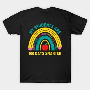 MY STUDENTS ARE 100 DAYS SMARTER CUTE BOHO RAINBOW TEACHERS T-Shirt